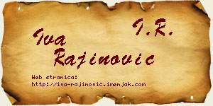 Iva Rajinović vizit kartica